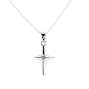 Dicksons Petite Star Shaped Cross Silver Tone, 18 Inch, Plated Metal, Women's Everyday Necklace,