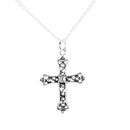 Dicksons Open Scroll Bud Cross Silver Tone, 18 Inch, Plated Metal, Women's Everyday Necklace,