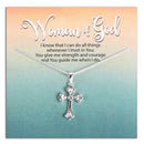 Dicksons - Woman of God - 7/8 Inch Fancy Bud Cross Charm - 18 Inch Silver Plated Stainless Steel Cable Chain Women's Necklace