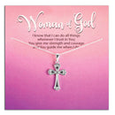 Dicksons - Woman of God - 7/8 Inch Bud Cross Charm - 18 Inch Silver Plated Stainless Steel Cable Chain Women's Necklace