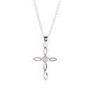 Dicksons Woman of God You Give Me Strength and Courage 18 inch Silver Plated Metal Women's Open Ribbon Cross Pendant Necklace