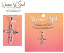Dicksons Woman of God You Give Me Strength and Courage 18 inch Silver Plated Metal Women's Open Bud Cross Pendant Necklace