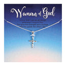 Dicksons Woman Of God Petal Cross Silver Plated 18 Inch Stainless Steel Necklace On Presentation Card