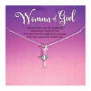 Dicksons Woman Of God Diamond Cross Silver Plated 18 Inch Stainless Steel Necklace On Presentation Card