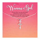 Dicksons Woman Of God Small Taper Cross Silver Plated 18 Inch Stainless Steel Necklace On Presentation Card