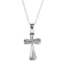 Dicksons 18 inch Elegant Silver-Toned Mobius Bud Cross Necklace Polished Ribbon Design Pendant Fluid Faith Jewelry
