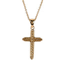 Dicksons 18 inch Elegant Scrollwork Cross Necklace for Women Intricate Gold Plated Design Timeless Faith Jewelry