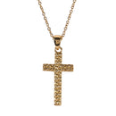 Dicksons 18 inch Ornate Scrollwork Box Cross Necklace for Women Intricate Gold Plated Filigree Pendant Elegant Faith Jewelry