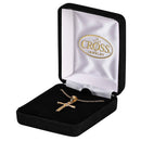 Dicksons 18 inch Elegant Cross Sash Necklace for Women Gold Plated Pendant with Sparkling CZ Accent Deluxe Gift Box
