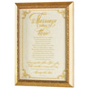 Dicksons Marriage Takes Three Golden 12 x 16 Wood and Glass Decorative Wall Plaque