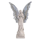 Dicksons Angel Holding Cross with Detachable Wings - 23 Inch Ivory Resin and Metal Tabletop Figurine