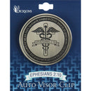 Dicksons God's Handiwork Cross Caduceus Silver Tone 2 inch Zinc Alloy Automotive Visor Clip Accessory