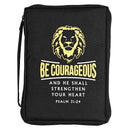 Dicksons Be Courageous Black and Yellow Large 600 Denier Polyester Zipper Bible Cover With Handle