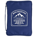 Move Mountains - Matthew 17:20-10.25 x 7.12 Inch Navy Blue Polyester Bible Case Cover