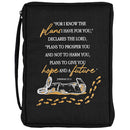 For I Know The Plans I Have - Jeremiah 29:11-10.25 x 7.12 Inch Black Polyester Bible Case Cover