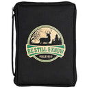 Dicksons Be Still and Know Psalm 46:10 Black Yellow and Green 600 Denier Polyester Canvas Zip Close Bible Cover 10.25 x 7.25 x 2 Inch