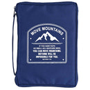 Move Mountains - Matthew 17:20-11.5 x 8.25 Inch Blue Polyester Bible Case Cover