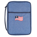 Dicksons United States Flag Red, White, and Blue Large 600 Denier Polyester Zipper Bible Cover With Handle