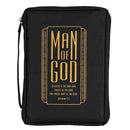 Dicksons Man of God Blessed is The Man Who Trusts Black and Gold 9.5 x 6.75 Polyester Medium Soft Shell Men's Bible Cover Case