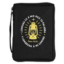 Salmo 119:105-9.5 x 6.75 Inch Black Polyester Bible Case Cover
