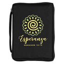 Esperanza - Romanos 15:13-9.5 x 6.75 Inch Black Polyester Bible Case Cover