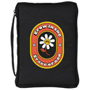 Dicksons Grow in The Grace of God Black Red and Yellow 600 Denier Polyester Canvas Zip Close Bible Cover 9.5 x 6.75 Inch