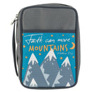 Dicksons Faith Can Move Mountains Grey Medium Polyester Zippered Bible Cover with Handle