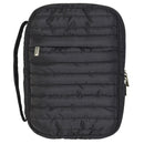 Dicksons Black Puffer Jacket Style Large Print Polyester Zippered Bible Cover with Handle