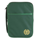 Dicksons Gold Cross Hunter Green Large Print Vinyl Zippered Bible Cover with Handle
