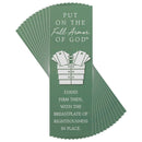 Dicksons Put On Full Armor of God Green 6.5 inch Paper Bookmark Pack of 12