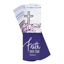 Faith Over Fear Cross - Psalm 56:3-6 x 2 Inch Navy Blue and White Cardstock Bookmark Place Keeper; Pack of 12