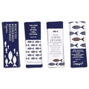 Rescued Redeemed Man of God - 6 x 2 Inch Blue and White Cardstock Bookmark Place Keeper; 3 Each of 4 Designs