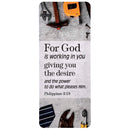 Dicksons Working in You Giving You The Desire and The Power to Do What Pleases Him Grey 6.5 x 2.75 Paper Durable Laminated Bookcard Bookmark, Pack of 12