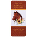 Dicksons Some Trust in Chariots and Some in Horses But What Trust in The Name Brown and White 6.5 x 2.75 Paper Horse Themed Durable Laminated Bookcard Bookmark, Pack of 12
