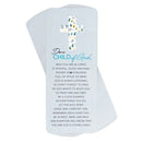 Parents Prayer Boy - Floral Cross - 6.5 Inch Blue Laminated Cardstock Bookmark Place Keeper; Pack of 12