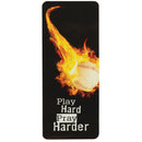 Dicksons Play Hard Pray Harder Baseball Encouraging Verse Laminated Black and Orange 6.38 x 2.75 Paper Bookmark Pack of 12