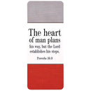 Dicksons The Heart of Man Establishes His Steps Red and White 6.5 x 2.75 Paper Encouraging Durable Laminated Bookcard Bookmark, Pack of 12