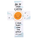 Dicksons Be of Good Cheer I Have Overcome The World White and Yellow 2.5 x 4 Paper Encouraging Durable Laminated Bookcard Bookmark, Pack of 12