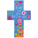 Dicksons Be Still and Know Floral Themed Blue and Pink 2.5 x 4 Paper Encouraging Durable Laminated Bookcard Bookmark, Pack of 12