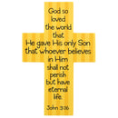 Dicksons So Loved The World That He Gave His Only Son Striped Yellow 2.5 x 4 Paper Encouraging Durable Laminated Bookcard Bookmark, Pack of 12