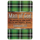 Dicksons Man of God Green Plaid 4 x 2.5 Laminated Cardstock Bookmark Pack of 12