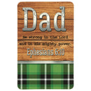 Dicksons Dad Be Strong in The Lord Green Plaid 4 x 2.5 Laminated Cardstock Bookmark Pack of 12