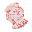Dicksons Pray Without Ceasing Pink Floral 4 inch Paper Pocket Card Bookmark Pack of 12