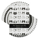 Dicksons He Loves Us All Cats Black and White 4 inch Paper Pocket Card Bookmark Pack of 12