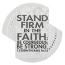 Dicksons Stand Firm in Faith Grey Geometric 4 inch Paper Pocket Card Bookmark Pack of 12