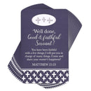 Dicksons Well Done, Good and Faithful Servant Blue 4 Inch Paper Place Keeper Pocket Card Bookmark Pack of 12