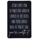 Dicksons You're Worth It He Looked at The Cross Black and White 2.5 x 4 Paper Encouraging Durable Laminated Bookcard Bookmark, Pack of 12