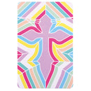 Dicksons Bold Pastel Cross Design Pink, Yellow, and Blue 2.5 x 4 Paper Encouraging Durable Laminated Bookcard Bookmark, Pack of 12