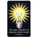 Dicksons We are Chosen to Spread Light Faith Themed Black and Yellow 2.5 x 4 Paper Encouraging Durable Laminated Bookcard Bookmark, Pack of 12