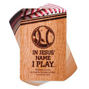 In Jesus' Name I Play - The Athlete's Prayer - Baseball - 3.8 x 2.5 Inch Brown Cardstock Pocketcard Bookmark; Pack of 12